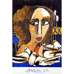 Anwar Maqsood, 12 x 16 Inch, Acrylic on Paper , Figurative Painting, AC-AWM-073